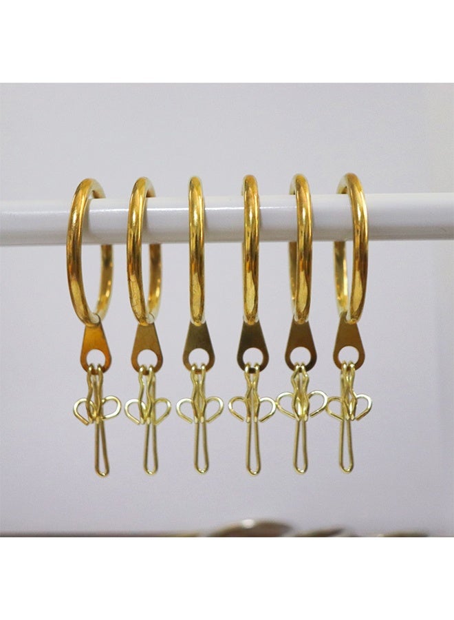 Metal Curtain Hooks, 100Pcs Drapery Hook Pins Stainless Steel Pin-on Hooks for Window Curtain, Shower Curtain, Door Curtain - Gold - Image 3